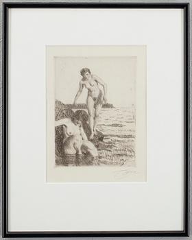 Anders Zorn · ANDERS ZORN, etsning, signerad.