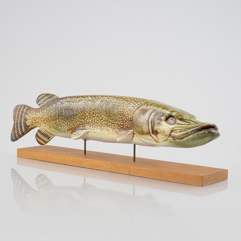 Sven Wejsfelt, a stoneware pike figurine/sculpture, Gustavsberg, Sweden.