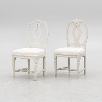 A pair of Gustavian chairs, late 18th century.