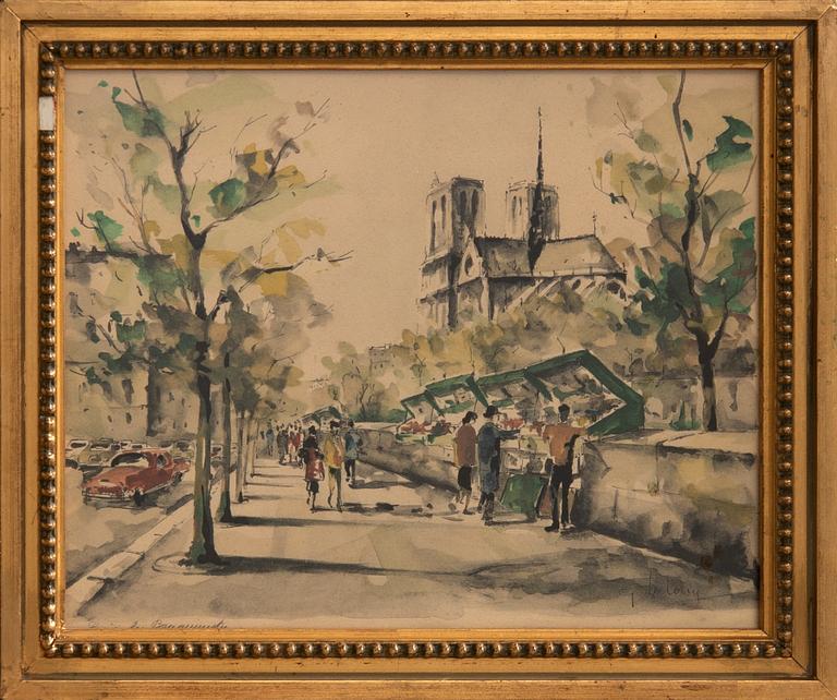 Unknown artist 20th century, 3 pieces Motifs from Paris.