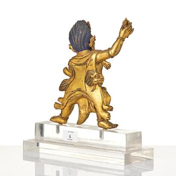 A Sinotibetan gilt bronze figure of Vajrapani, 20th century.