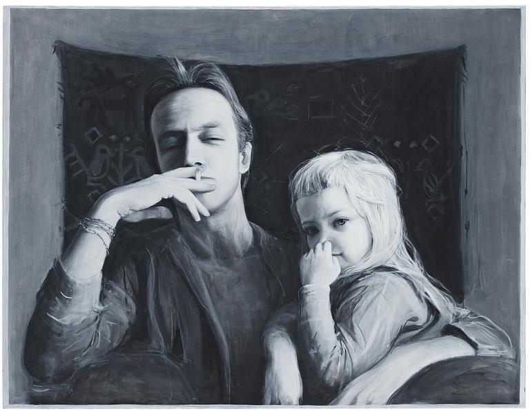 Ylva Ogland, "Min pappa och jag (med gobeläng)".