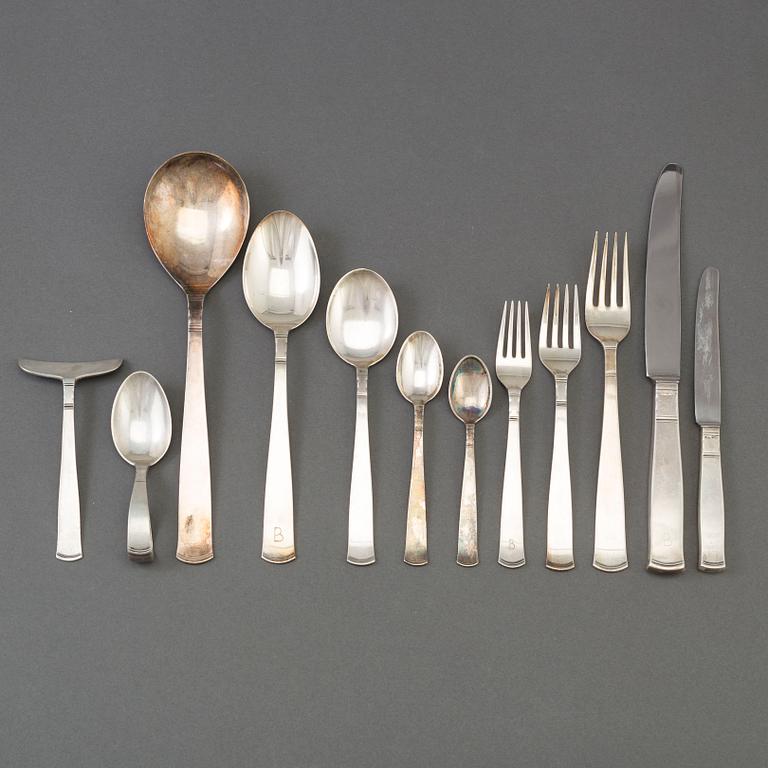 JACOB ÄNGMAN, a 69-piece silver cutlery service from GAB, Stockholm, 1939-66.