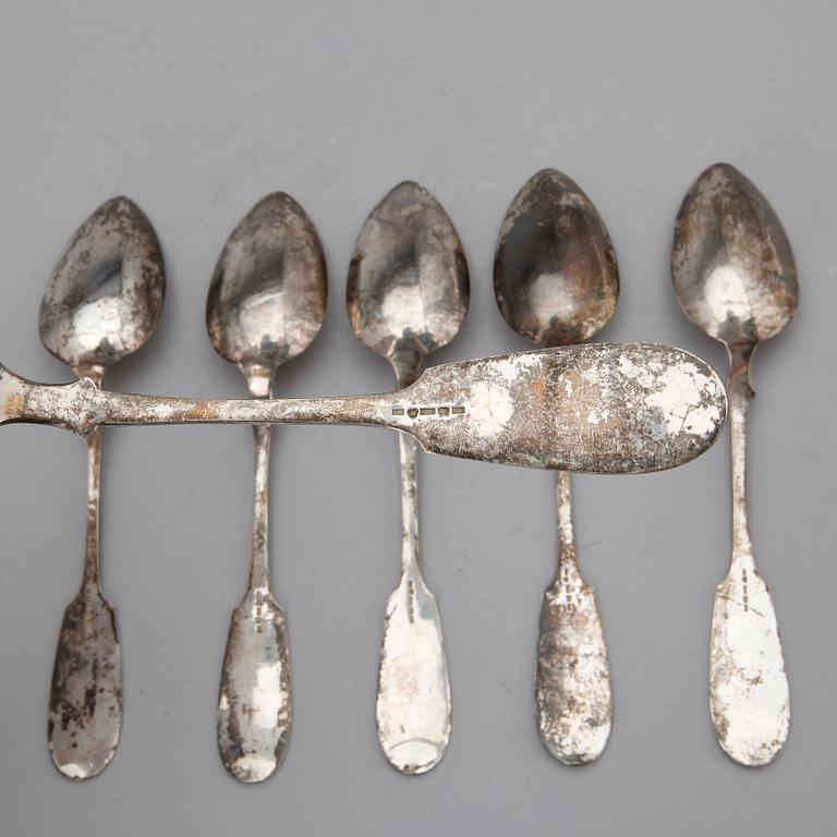 SKEDAR, 6 st, silver Finland, 1900-talets första hälft. Vikt ca 312 gram.