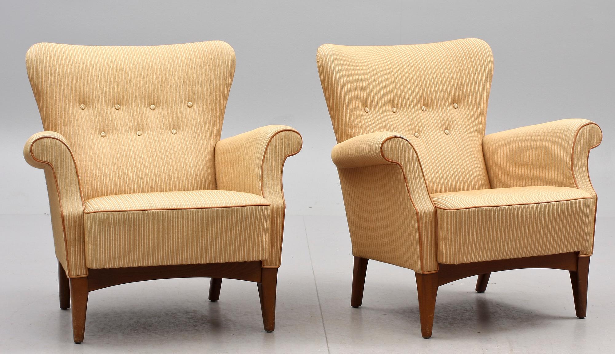 FÅTÖLJER, ett par, Fritz Hansen, 1950-tal.