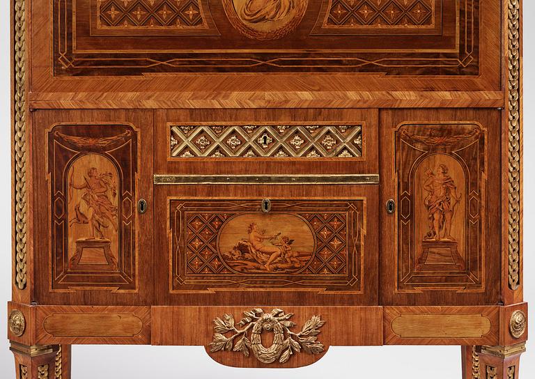 A Gustavian marquetry and ormolu-mounted  secretaire by Gottlieb Iwersson ca 1781 (master in Stockholm 1778-1813)..
