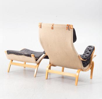 Bruno Mathsson, armchair with footstool, "Pernilla", Dux.