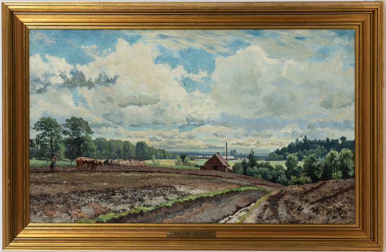 Johan Jacob Silvén, Summer Landscape with Ploughing Man.