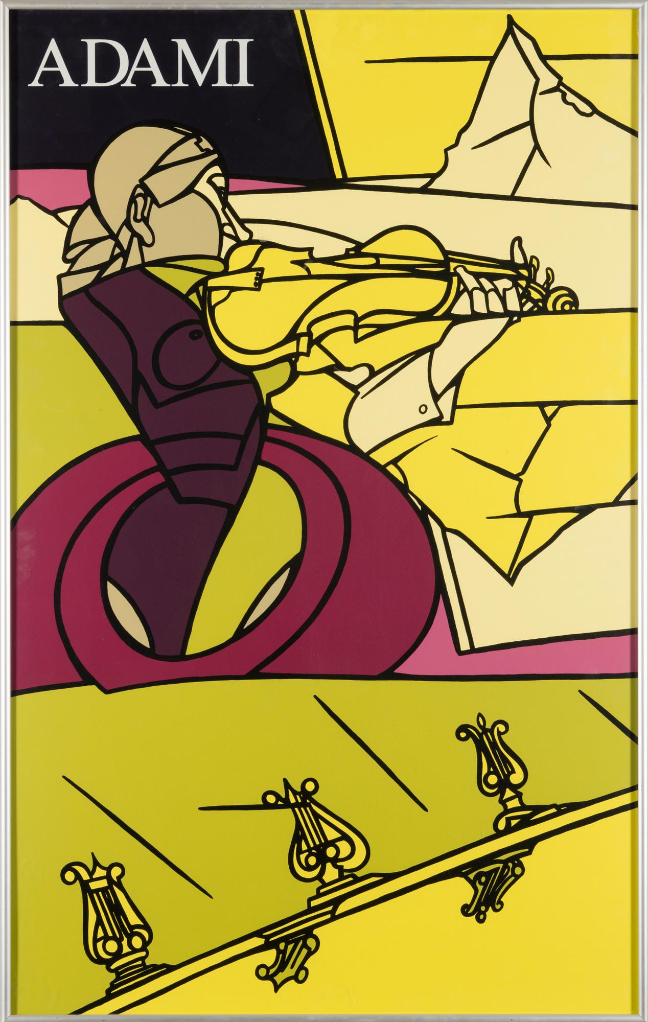 VALERIO ADAMI, colour lithograph poster.