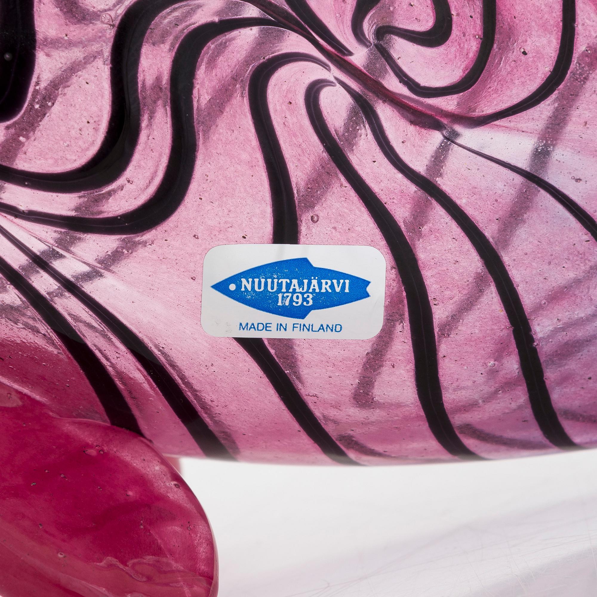 Kerttu Nurminen, a glass sculpture signed K. Nurminen, Nuutajärvi.