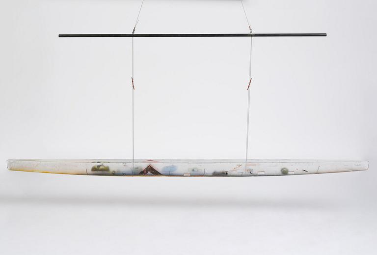 Bertil Vallien, a monumental sand cast glass sculpture of a boat, Kosta Boda, Sweden, 21st century.