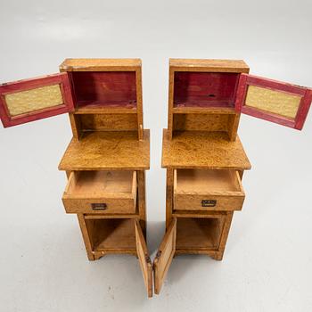 Bedside tables, a pair, first half of the 20th century.