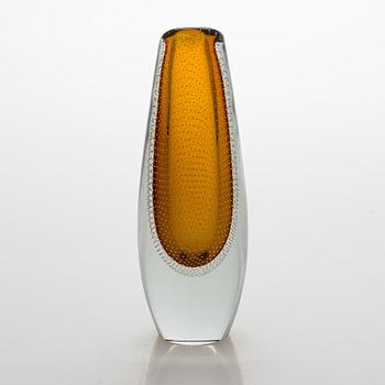 Gunnel Nyman, a glass vase, signed G. Nyman Nuutajärvi Notsjö -56.