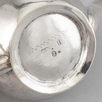 A Swedish Rococo silver tea-pot, mark of Jonas Thomasson Ronander, Stockholm 1756.