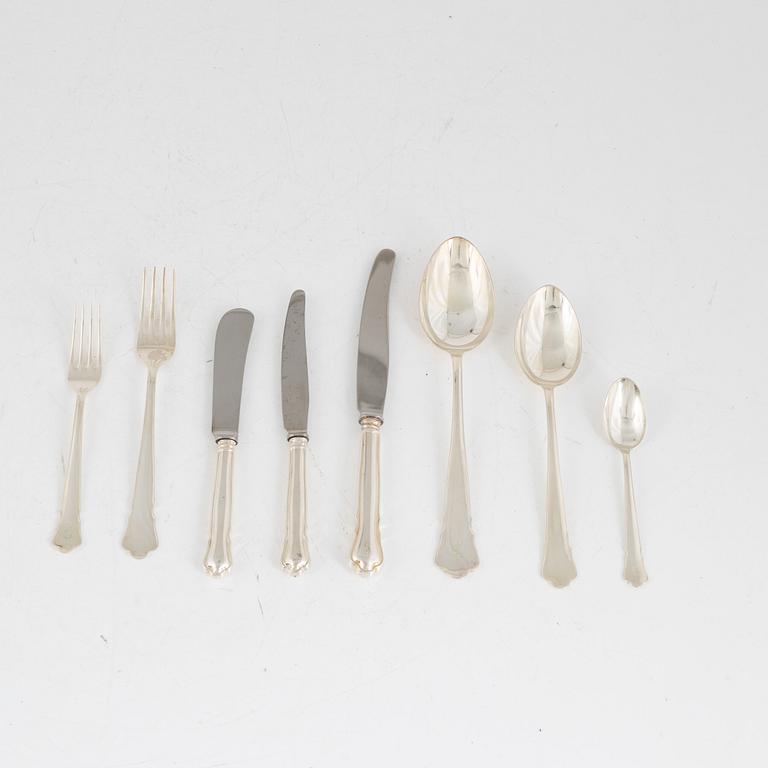 Cutlery service, 100 pieces, silver, Chippendale model, GAB Eskilstuna and Stockholm, including years 1949 and 1969.