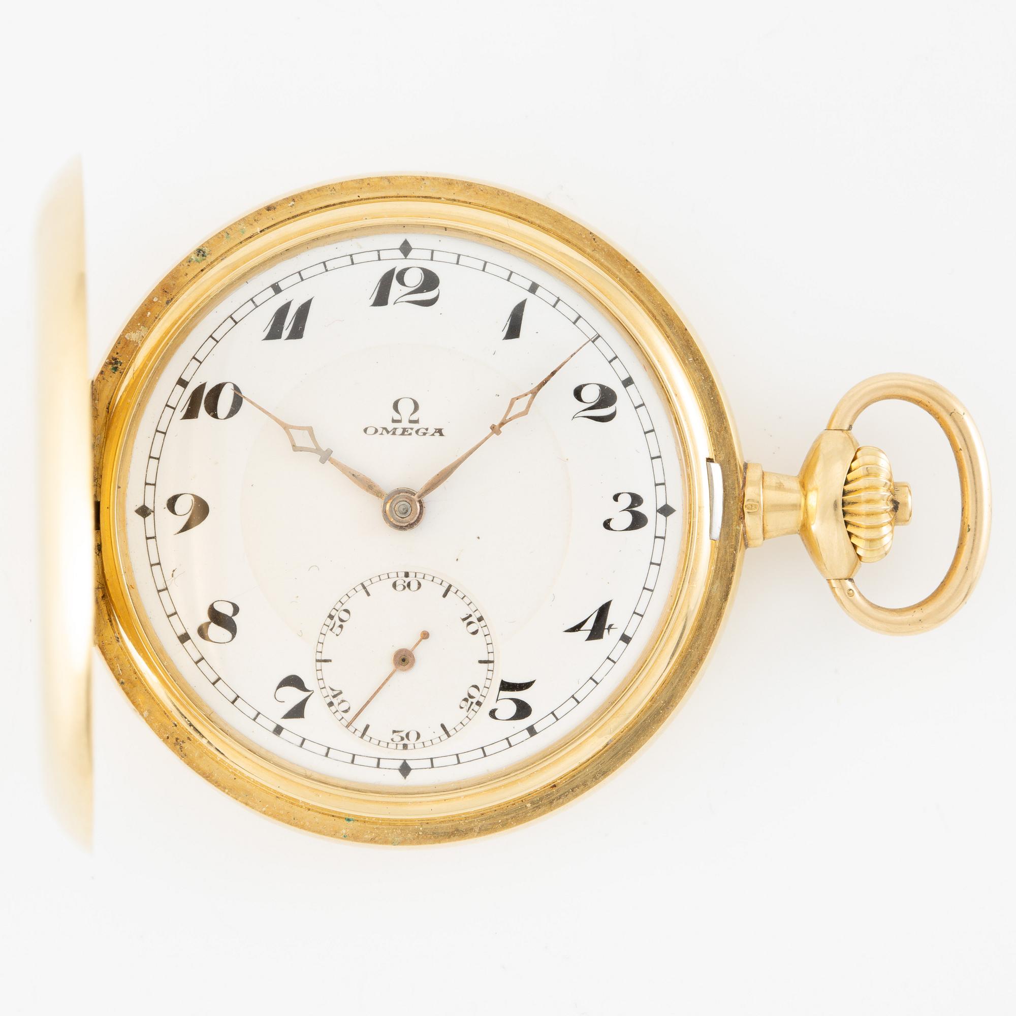 Omega, pocket watch, hunter, 52 mm.