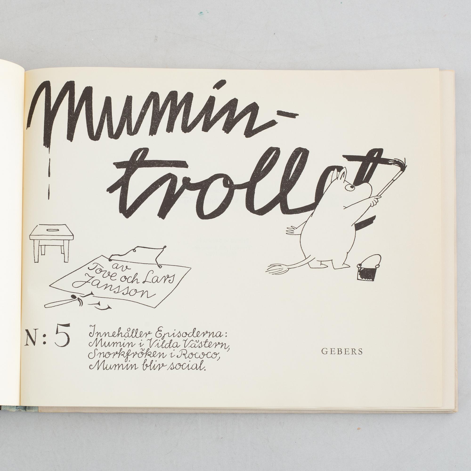 Books, 5 vol, "Mumintrollet".