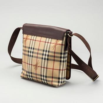 A BURBERRY CROSSBODY MESSENGER BAG.