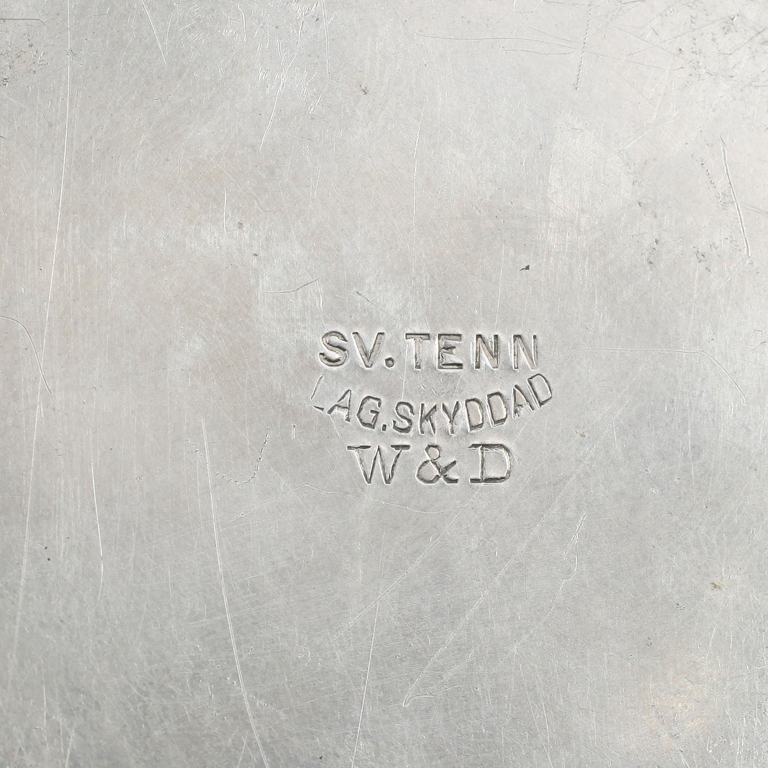 SKJORTKNAPPSASK, tenn, "Originell", Widerholm & Dahlberg, Eskilstuna, 1930-tal.