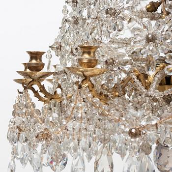 A Baroque-style 19th century twelve-light chandelier.