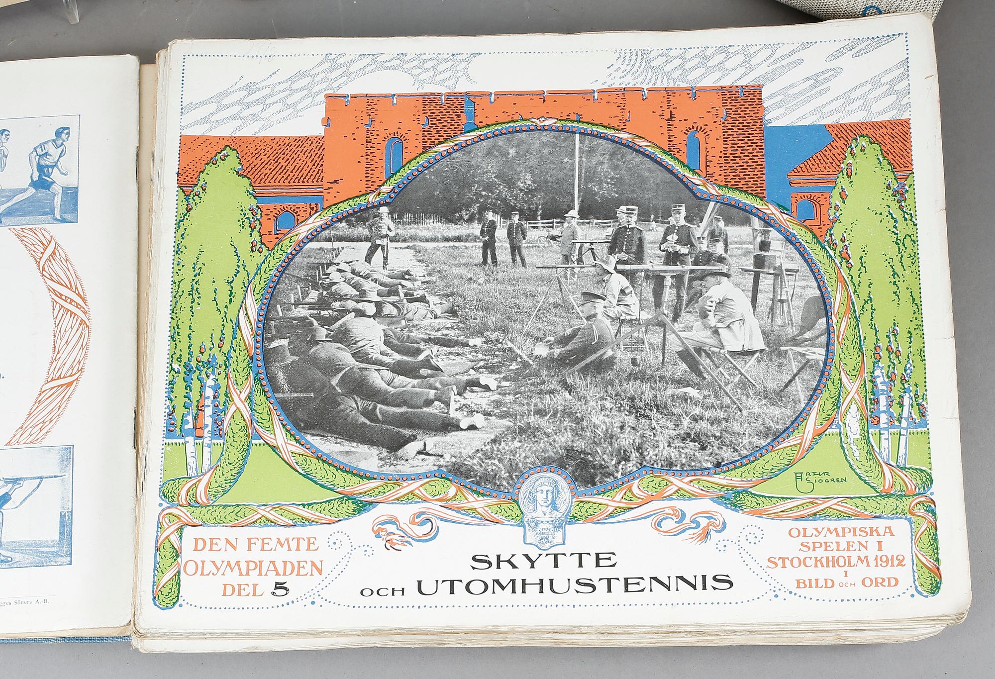 MEMORABILIA, 5 delar, Olympiska Spelen, 1912, 1936, 1952 mm.