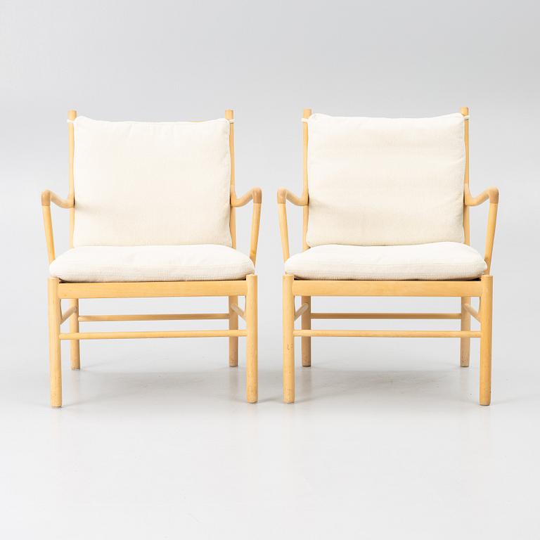 Ole Wanscher, a pair of 'Colonial Chair PJ 149' armchairs, Poul Jeppesen, Denmark.