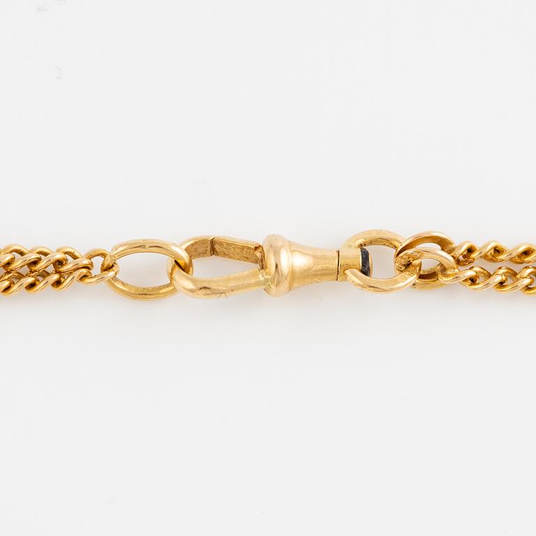 Bracelet and neck chain/watch chain, 18K gold.