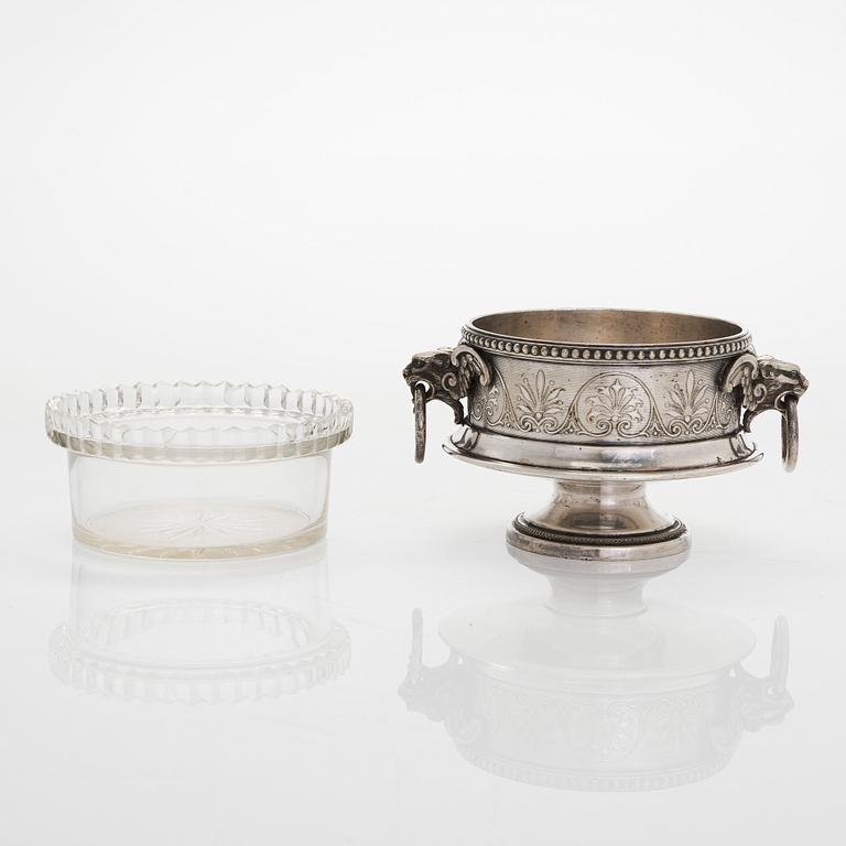 A Norblin & Co silver-plated caviar bowl, Warsaw 1860s-70s.