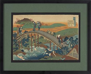 Katsushika Hokusai, after, woodblock print in colours, presumably 20th Century.