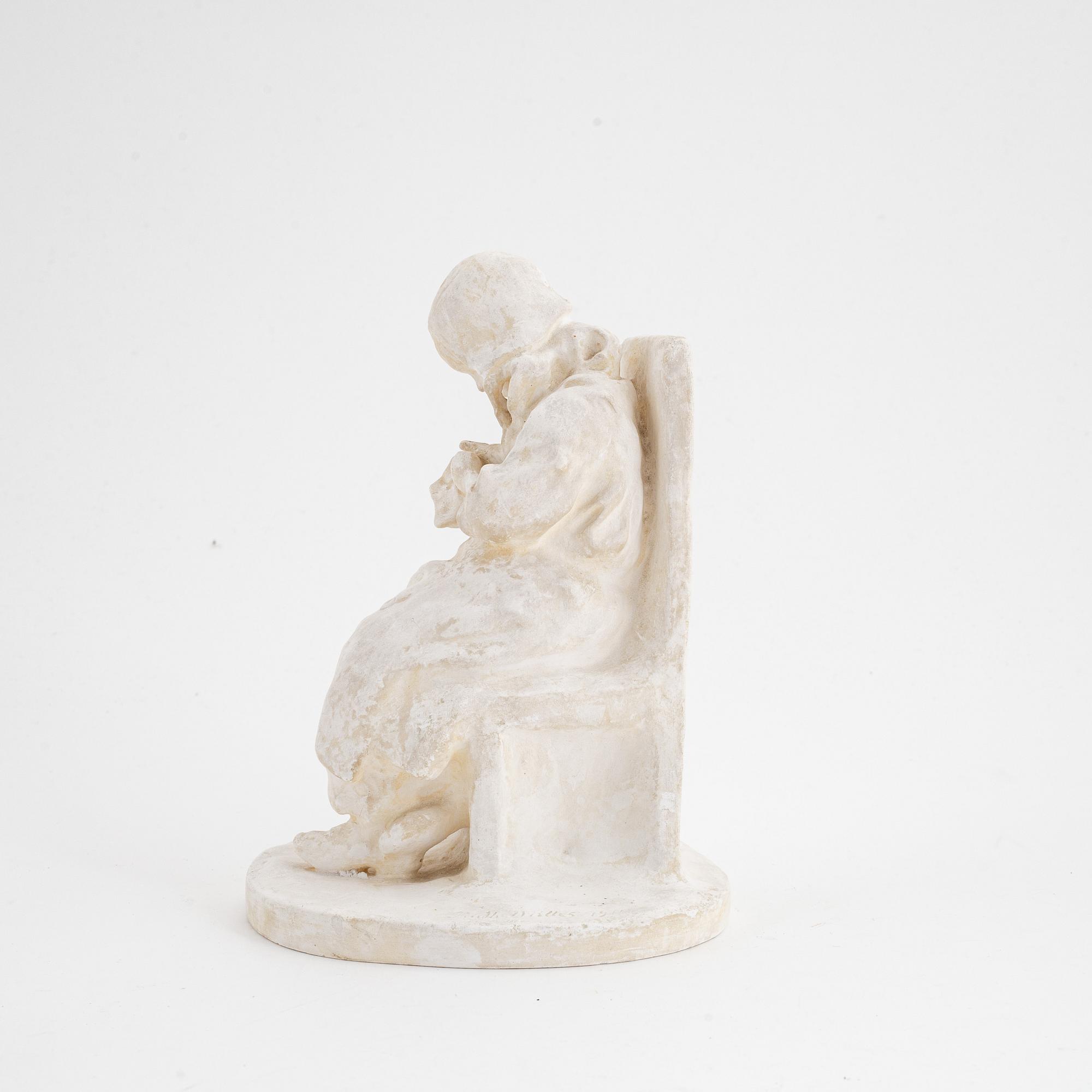 Ruth Milles, sculpture, plaster. Signed. Dated 1911.