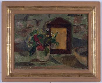 Nisse Zetterberg, "Stilleben med röda blommor".