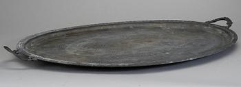 BRICKA, nysilver, sent 1800-tal.