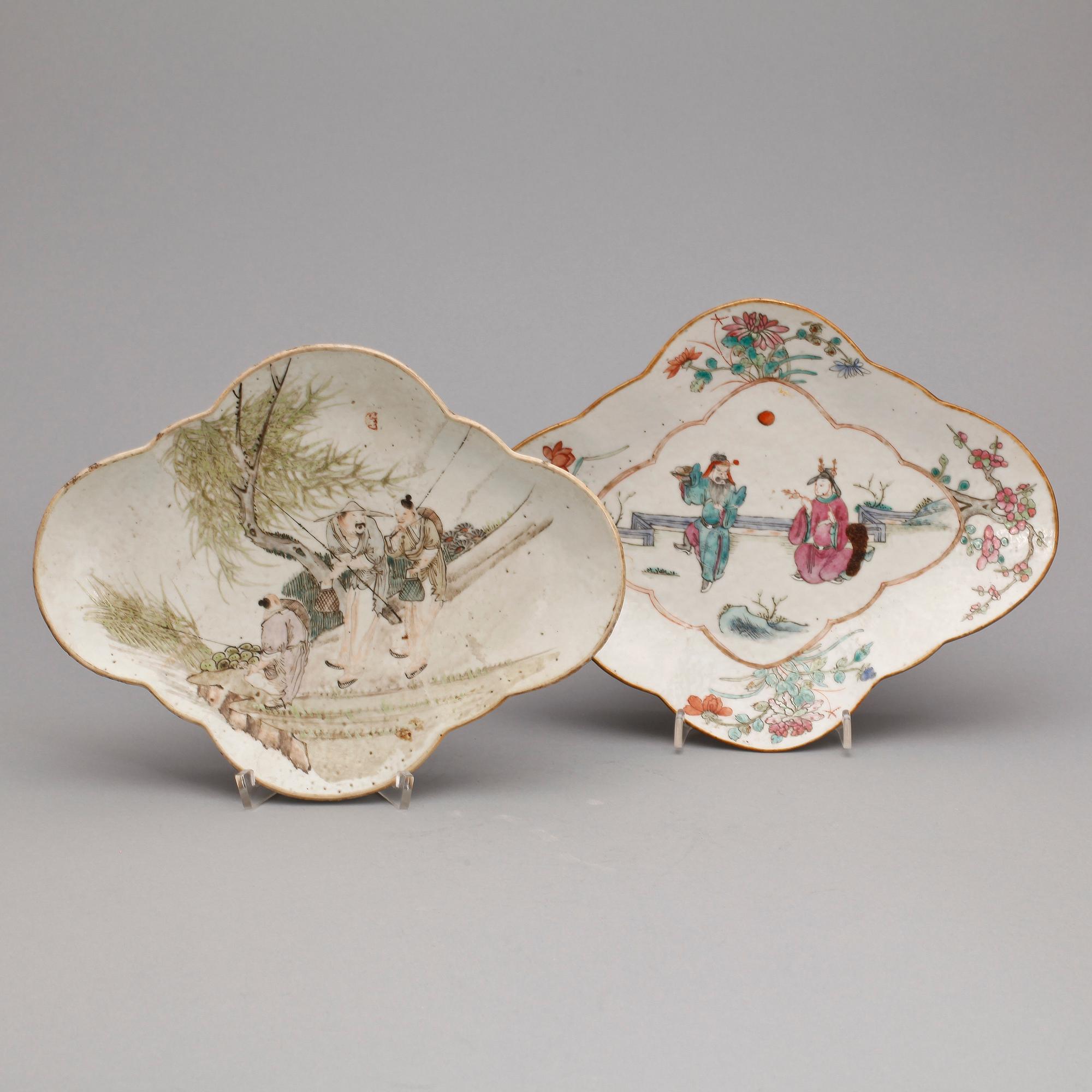 FAT, 2 st, porslin, Kina 1800/1900-tal.