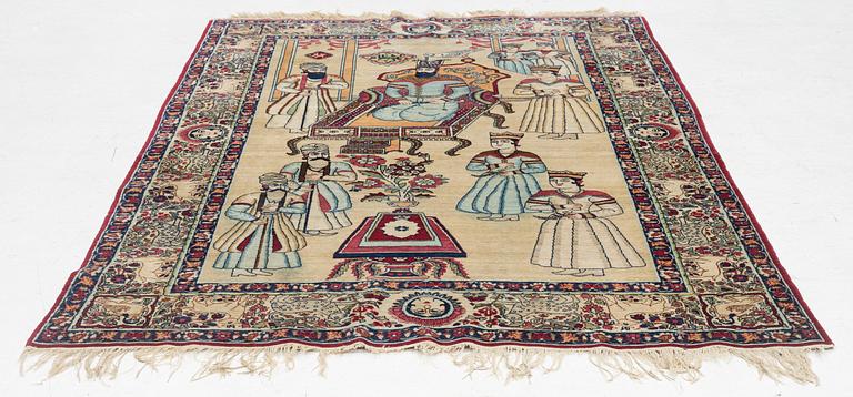 An antique Kerman Raver rug, ca 225 x 141 cm.