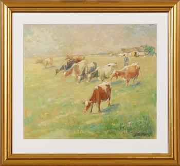 Gottfrid Olsson · GOTTFRID OLSSON, guache, signerad.