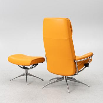 Armchair with footstool, "London", Stressless, Norway.