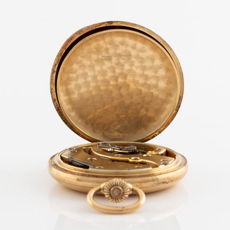 Alex Hüning, pocket watch, 18K gold, hunter, 51 mm.