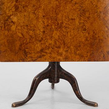 A burr alder tilt-top table by J. Sjölin (master 1767-85).