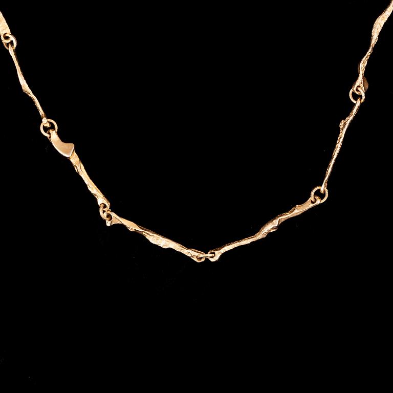 HALSSMYCKE, "Golden Stream" 14K guld, Björn Weckström Lapponia. Vikt 17 g.