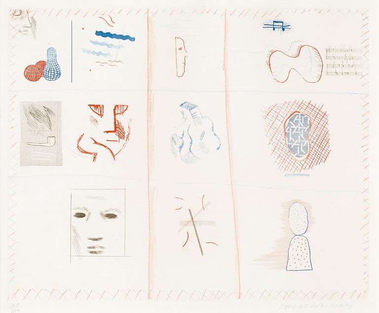 David Hockney, "Franco-American Mail", from: "The Blue Guitar".