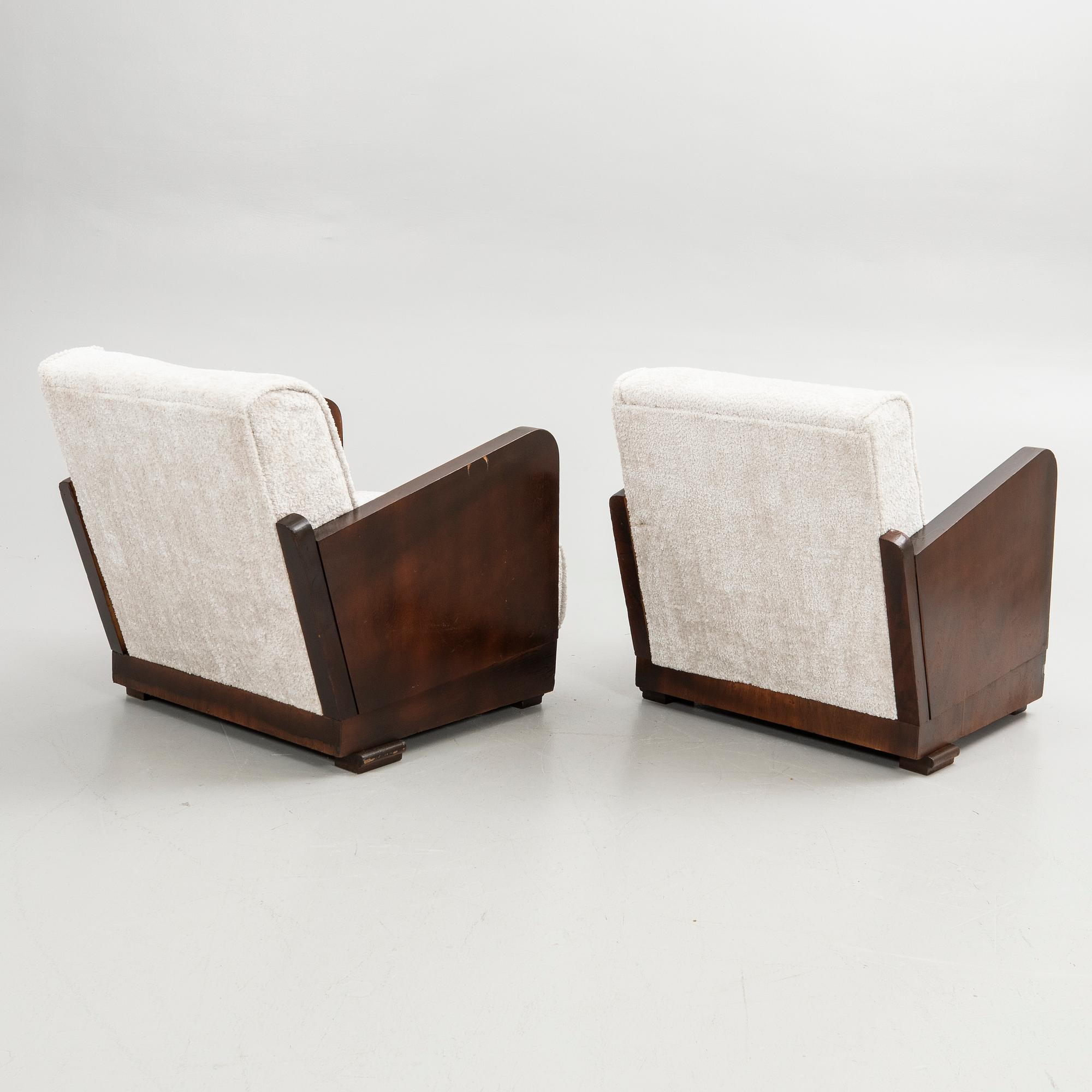 Armchairs, a pair, Art Deco style, 20th century.