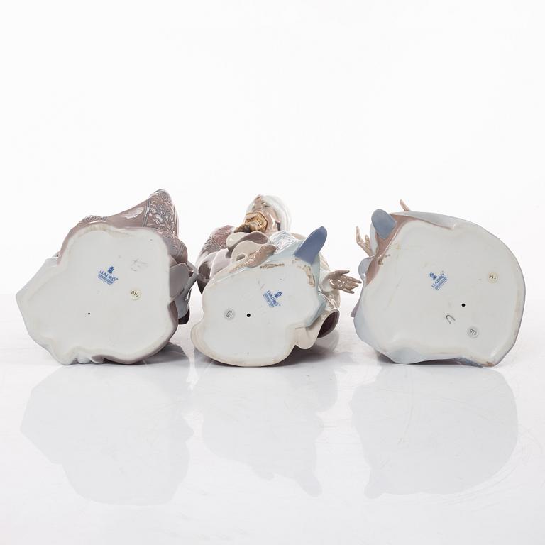 Lladró, figuriner, 4 st, "Holy family", samt "Three Kings", Spanien.