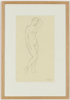 Einar Jolin, pencil drawing, signed Einar Jolin.