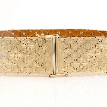 ARMBAND, tvåfärgat 18K guld, Vincenza, Italien, 1900-talets sista kvartal. Total vikt 57 g.