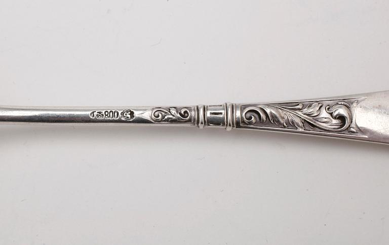 PARTI SILVERBESTICK, 13 delar, mest Tyskland. 1900-tal. Tot ca 816 gram.