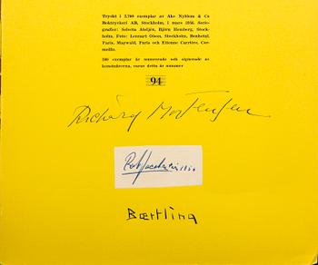 "Konkret Realism, Baertling, Jacobsen, Mortensen", catalog signed 94/200, with silkscreen prints, Stockholm 1956.