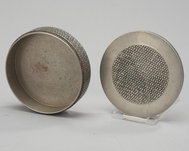 An Estrid Ericson pewter box with cover by Svenskt tenn 1936.