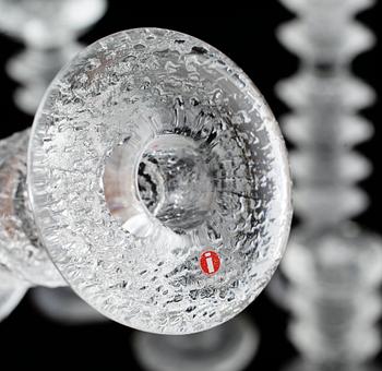 LJUSSTAKAR, 8 st, glas, "Festivo", Timo Sarpaneva, Iittala.