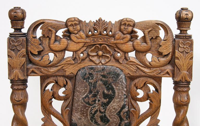 STOLAR, ett par, barockstil, omkring 1900.