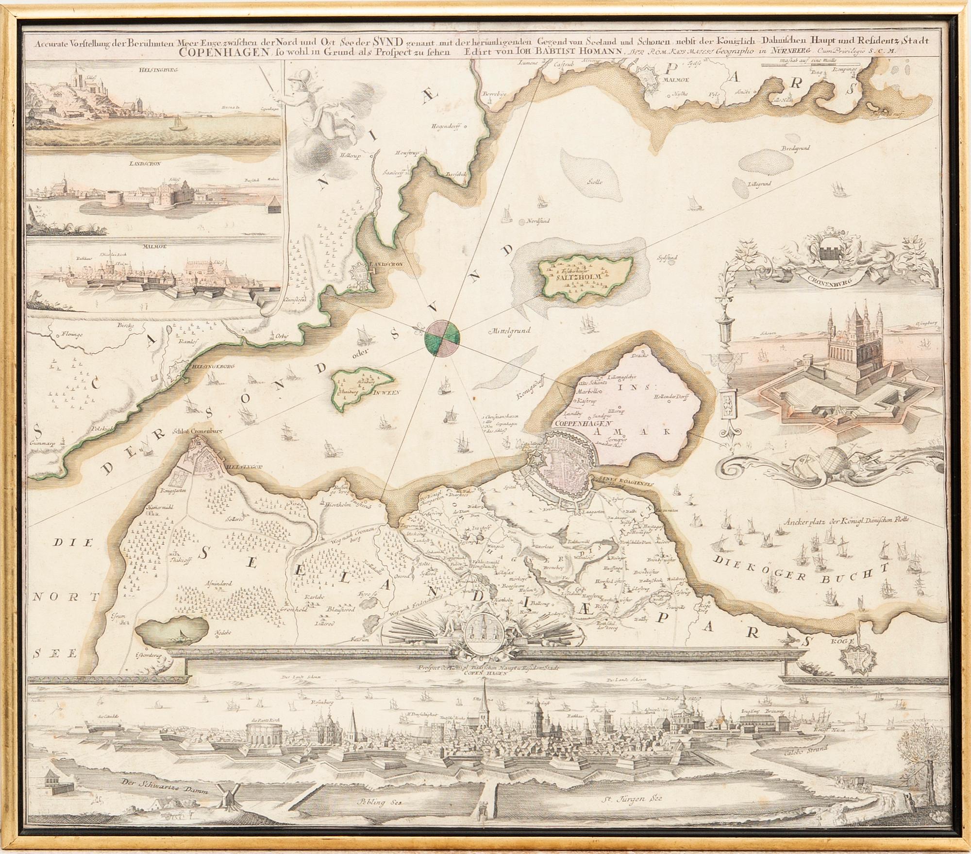Johann Baptist Homann, karta "Copenhagen".